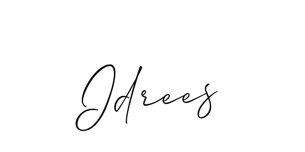 Use a signature maker to create a handwritten signature online. With this signature software, you can design (Allison_Script) your own signature for name Idrees. Idrees signature style 2 images and pictures png