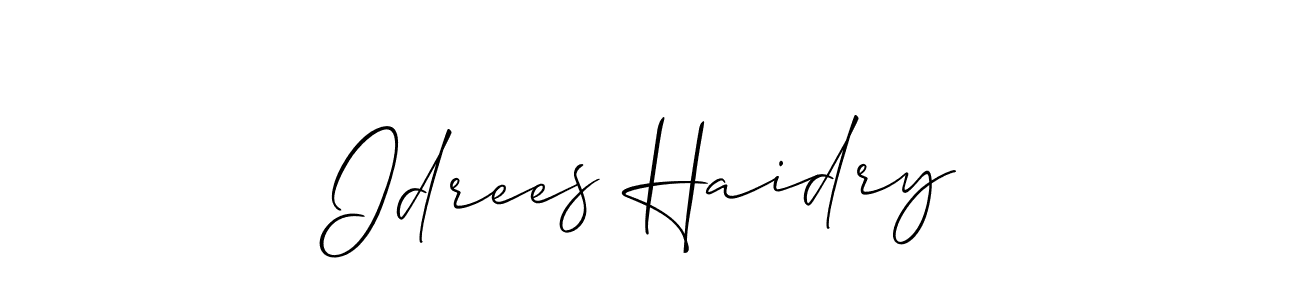 How to Draw Idrees Haidry signature style? Allison_Script is a latest design signature styles for name Idrees Haidry. Idrees Haidry signature style 2 images and pictures png