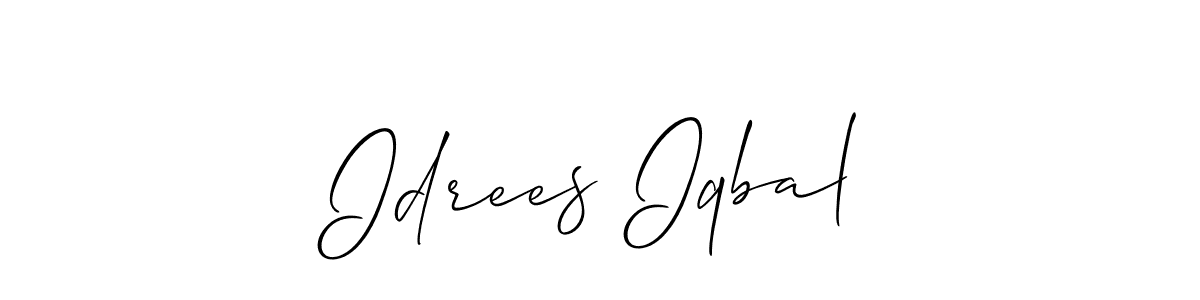 Create a beautiful signature design for name Idrees Iqbal. With this signature (Allison_Script) fonts, you can make a handwritten signature for free. Idrees Iqbal signature style 2 images and pictures png