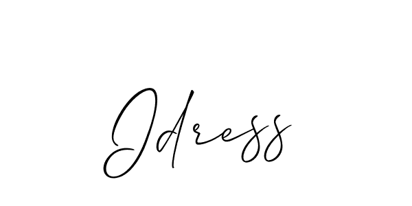 Make a beautiful signature design for name Idress. Use this online signature maker to create a handwritten signature for free. Idress signature style 2 images and pictures png