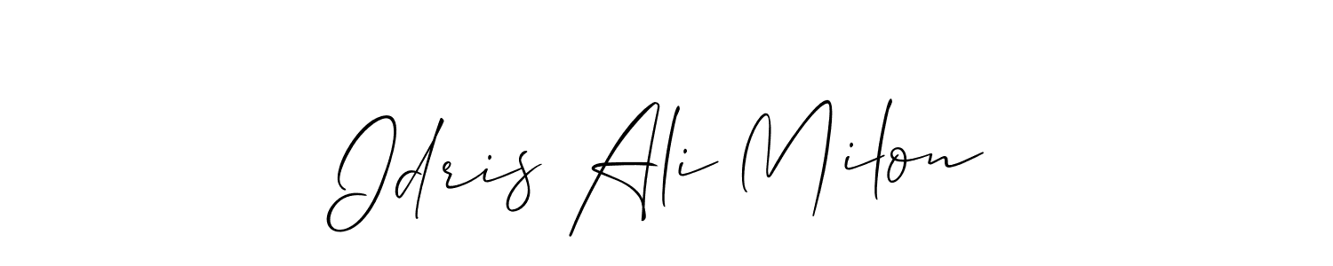 Create a beautiful signature design for name Idris Ali Milon. With this signature (Allison_Script) fonts, you can make a handwritten signature for free. Idris Ali Milon signature style 2 images and pictures png