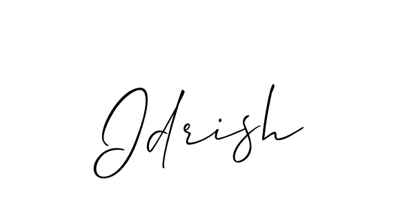 Allison_Script is a professional signature style that is perfect for those who want to add a touch of class to their signature. It is also a great choice for those who want to make their signature more unique. Get Idrish name to fancy signature for free. Idrish signature style 2 images and pictures png