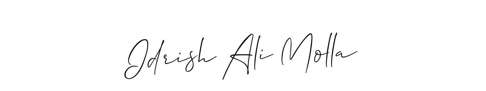 Similarly Allison_Script is the best handwritten signature design. Signature creator online .You can use it as an online autograph creator for name Idrish Ali Molla. Idrish Ali Molla signature style 2 images and pictures png