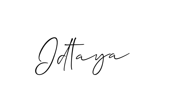 Similarly Allison_Script is the best handwritten signature design. Signature creator online .You can use it as an online autograph creator for name Idtaya. Idtaya signature style 2 images and pictures png