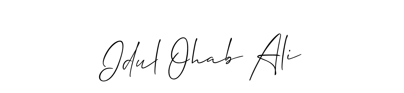 How to make Idul Ohab Ali name signature. Use Allison_Script style for creating short signs online. This is the latest handwritten sign. Idul Ohab Ali signature style 2 images and pictures png