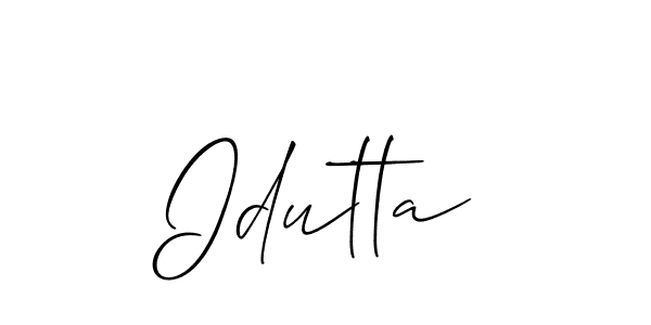 You should practise on your own different ways (Allison_Script) to write your name (Idutta) in signature. don't let someone else do it for you. Idutta signature style 2 images and pictures png