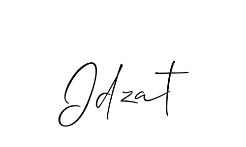 Use a signature maker to create a handwritten signature online. With this signature software, you can design (Allison_Script) your own signature for name Idzat. Idzat signature style 2 images and pictures png