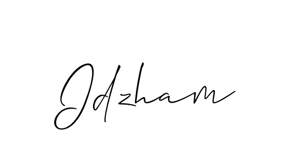 Use a signature maker to create a handwritten signature online. With this signature software, you can design (Allison_Script) your own signature for name Idzham. Idzham signature style 2 images and pictures png