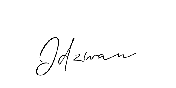 Idzwan stylish signature style. Best Handwritten Sign (Allison_Script) for my name. Handwritten Signature Collection Ideas for my name Idzwan. Idzwan signature style 2 images and pictures png