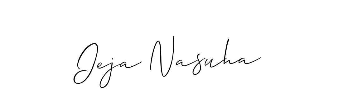 The best way (Allison_Script) to make a short signature is to pick only two or three words in your name. The name Ieja Nasuha include a total of six letters. For converting this name. Ieja Nasuha signature style 2 images and pictures png