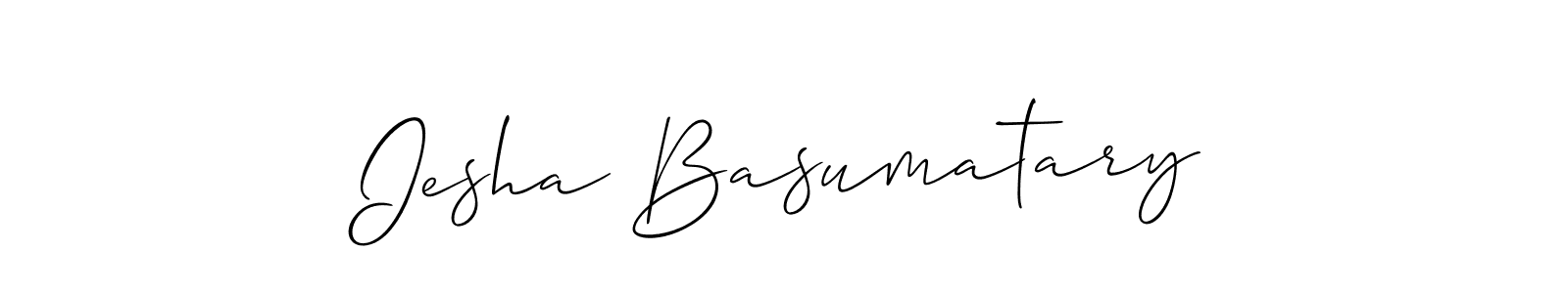 Iesha Basumatary stylish signature style. Best Handwritten Sign (Allison_Script) for my name. Handwritten Signature Collection Ideas for my name Iesha Basumatary. Iesha Basumatary signature style 2 images and pictures png