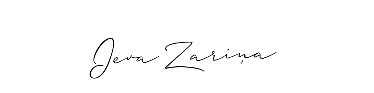 How to make Ieva Zariņa name signature. Use Allison_Script style for creating short signs online. This is the latest handwritten sign. Ieva Zariņa signature style 2 images and pictures png