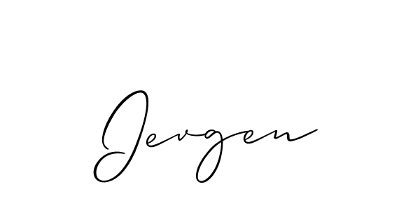The best way (Allison_Script) to make a short signature is to pick only two or three words in your name. The name Ievgen include a total of six letters. For converting this name. Ievgen signature style 2 images and pictures png