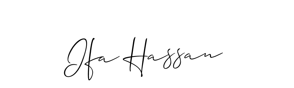 Allison_Script is a professional signature style that is perfect for those who want to add a touch of class to their signature. It is also a great choice for those who want to make their signature more unique. Get Ifa Hassan name to fancy signature for free. Ifa Hassan signature style 2 images and pictures png