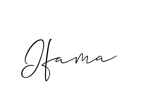 Make a beautiful signature design for name Ifama. With this signature (Allison_Script) style, you can create a handwritten signature for free. Ifama signature style 2 images and pictures png