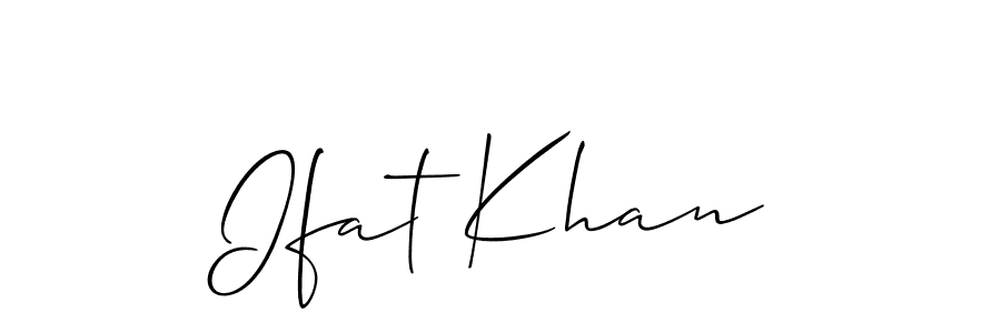 Make a beautiful signature design for name Ifat Khan. With this signature (Allison_Script) style, you can create a handwritten signature for free. Ifat Khan signature style 2 images and pictures png