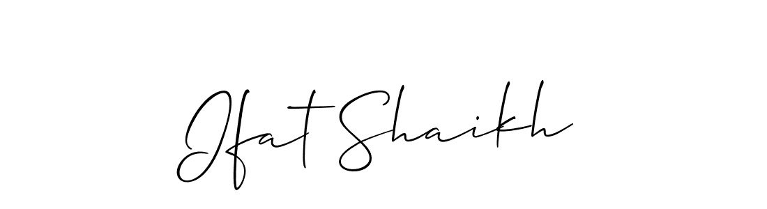 Create a beautiful signature design for name Ifat Shaikh. With this signature (Allison_Script) fonts, you can make a handwritten signature for free. Ifat Shaikh signature style 2 images and pictures png