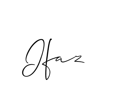 Design your own signature with our free online signature maker. With this signature software, you can create a handwritten (Allison_Script) signature for name Ifaz. Ifaz signature style 2 images and pictures png