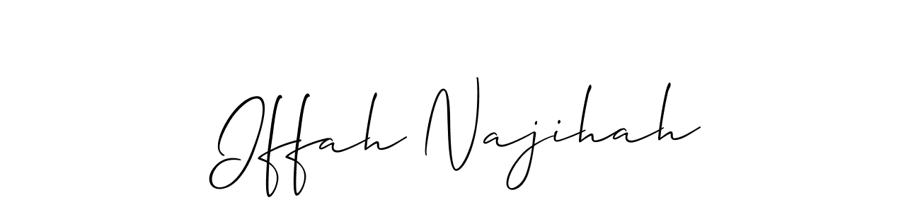 Iffah Najihah stylish signature style. Best Handwritten Sign (Allison_Script) for my name. Handwritten Signature Collection Ideas for my name Iffah Najihah. Iffah Najihah signature style 2 images and pictures png