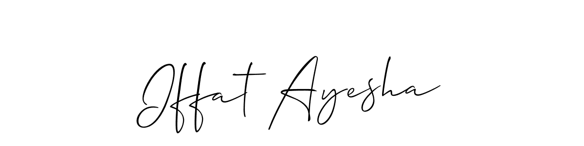 This is the best signature style for the Iffat Ayesha name. Also you like these signature font (Allison_Script). Mix name signature. Iffat Ayesha signature style 2 images and pictures png