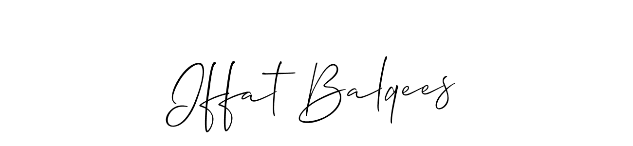 Make a beautiful signature design for name Iffat Balqees. With this signature (Allison_Script) style, you can create a handwritten signature for free. Iffat Balqees signature style 2 images and pictures png