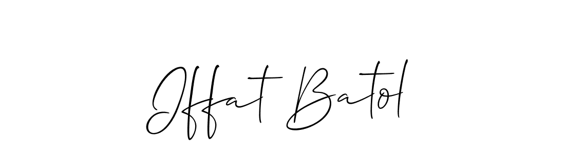 The best way (Allison_Script) to make a short signature is to pick only two or three words in your name. The name Iffat Batol include a total of six letters. For converting this name. Iffat Batol signature style 2 images and pictures png