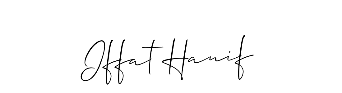 You should practise on your own different ways (Allison_Script) to write your name (Iffat Hanif) in signature. don't let someone else do it for you. Iffat Hanif signature style 2 images and pictures png