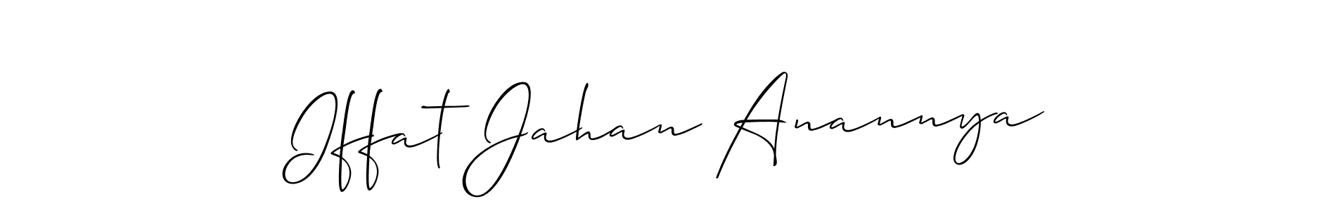 This is the best signature style for the Iffat Jahan Anannya name. Also you like these signature font (Allison_Script). Mix name signature. Iffat Jahan Anannya signature style 2 images and pictures png