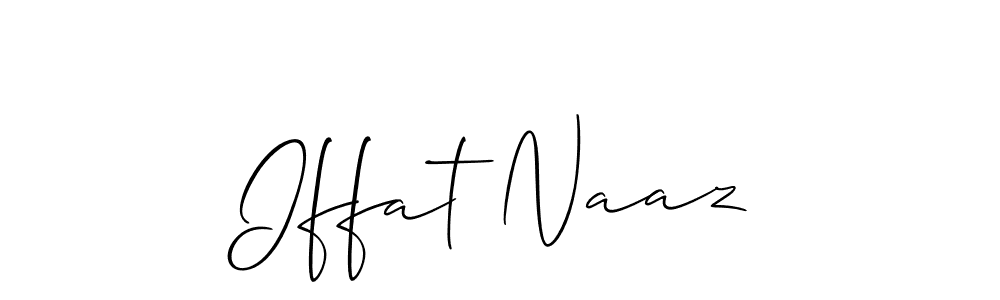 if you are searching for the best signature style for your name Iffat Naaz. so please give up your signature search. here we have designed multiple signature styles  using Allison_Script. Iffat Naaz signature style 2 images and pictures png