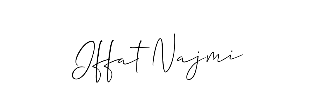 How to make Iffat Najmi signature? Allison_Script is a professional autograph style. Create handwritten signature for Iffat Najmi name. Iffat Najmi signature style 2 images and pictures png