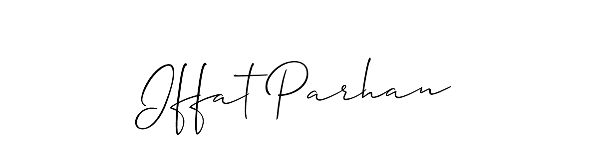 if you are searching for the best signature style for your name Iffat Parhan. so please give up your signature search. here we have designed multiple signature styles  using Allison_Script. Iffat Parhan signature style 2 images and pictures png