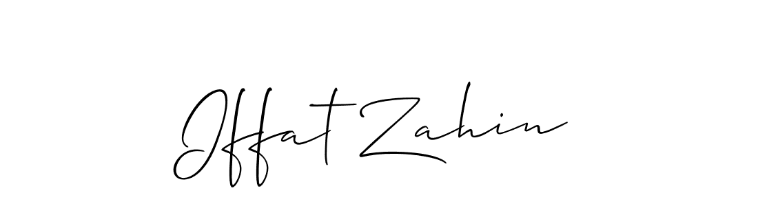 Use a signature maker to create a handwritten signature online. With this signature software, you can design (Allison_Script) your own signature for name Iffat Zahin. Iffat Zahin signature style 2 images and pictures png