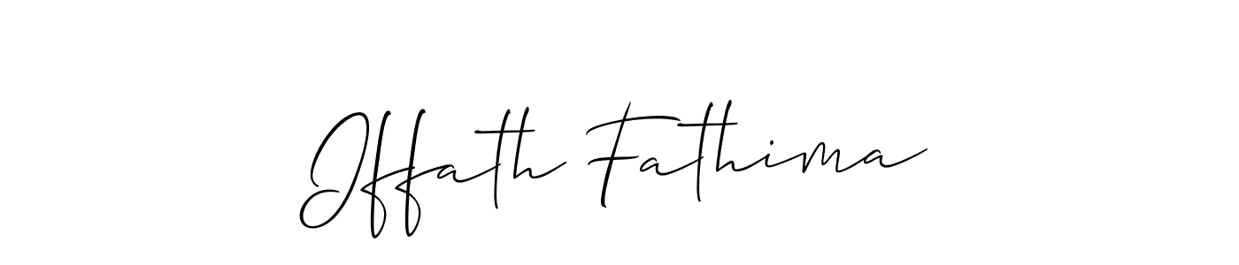 Use a signature maker to create a handwritten signature online. With this signature software, you can design (Allison_Script) your own signature for name Iffath Fathima. Iffath Fathima signature style 2 images and pictures png
