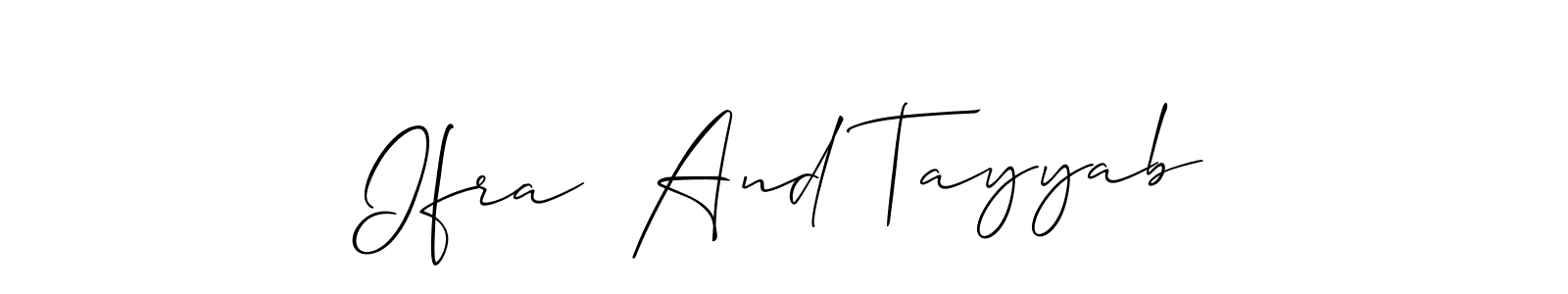 How to Draw Ifra  And Tayyab signature style? Allison_Script is a latest design signature styles for name Ifra  And Tayyab. Ifra  And Tayyab signature style 2 images and pictures png