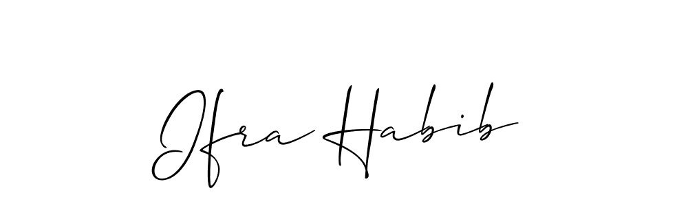 Make a beautiful signature design for name Ifra Habib. With this signature (Allison_Script) style, you can create a handwritten signature for free. Ifra Habib signature style 2 images and pictures png