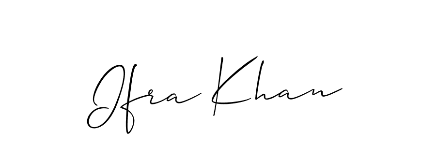 How to make Ifra Khan name signature. Use Allison_Script style for creating short signs online. This is the latest handwritten sign. Ifra Khan signature style 2 images and pictures png