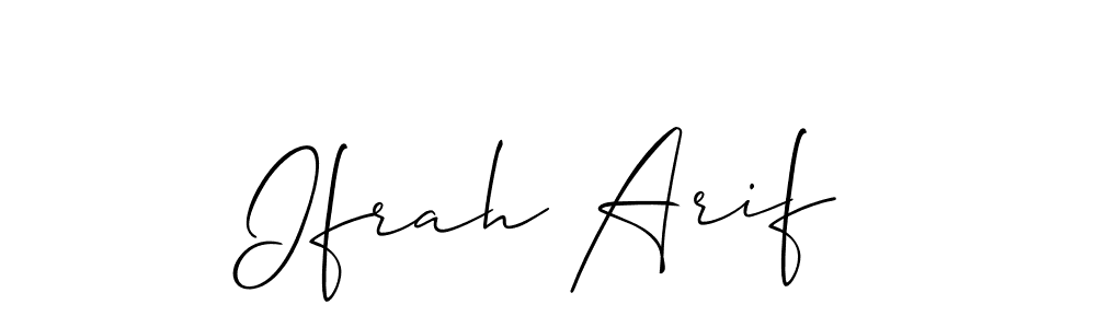 Also You can easily find your signature by using the search form. We will create Ifrah Arif name handwritten signature images for you free of cost using Allison_Script sign style. Ifrah Arif signature style 2 images and pictures png