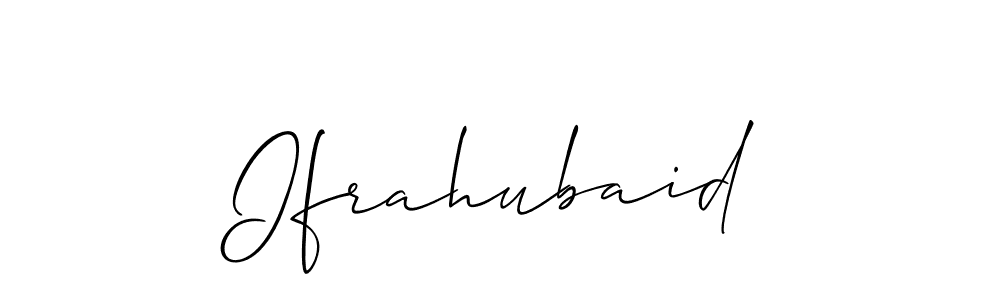 if you are searching for the best signature style for your name Ifrahubaid. so please give up your signature search. here we have designed multiple signature styles  using Allison_Script. Ifrahubaid signature style 2 images and pictures png