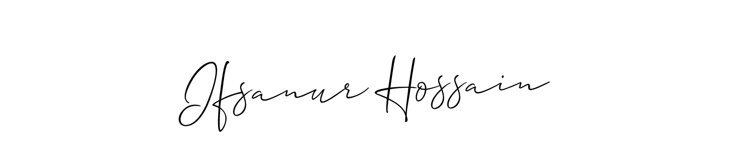 Create a beautiful signature design for name Ifsanur Hossain. With this signature (Allison_Script) fonts, you can make a handwritten signature for free. Ifsanur Hossain signature style 2 images and pictures png