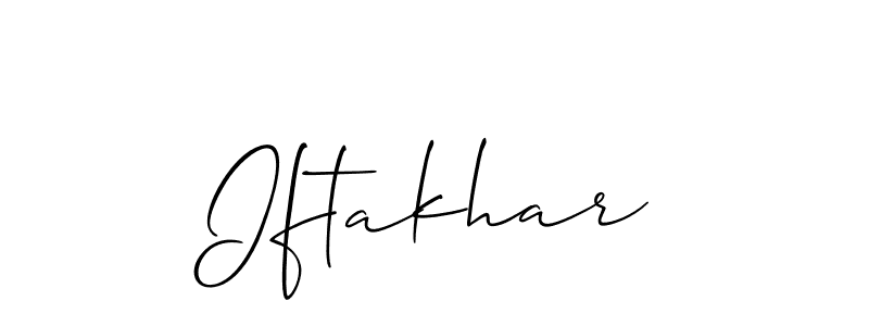 Make a beautiful signature design for name Iftakhar. With this signature (Allison_Script) style, you can create a handwritten signature for free. Iftakhar signature style 2 images and pictures png