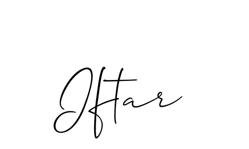 Make a beautiful signature design for name Iftar. With this signature (Allison_Script) style, you can create a handwritten signature for free. Iftar signature style 2 images and pictures png