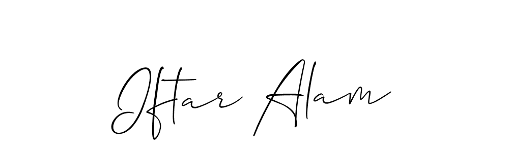 Design your own signature with our free online signature maker. With this signature software, you can create a handwritten (Allison_Script) signature for name Iftar Alam. Iftar Alam signature style 2 images and pictures png