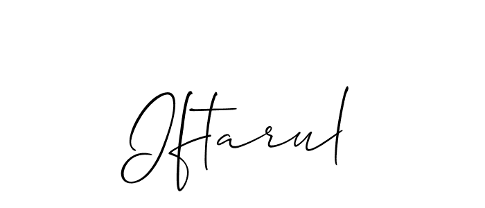 Also You can easily find your signature by using the search form. We will create Iftarul name handwritten signature images for you free of cost using Allison_Script sign style. Iftarul signature style 2 images and pictures png