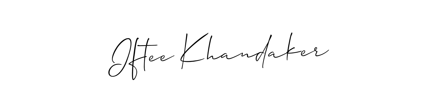 Also we have Iftee Khandaker name is the best signature style. Create professional handwritten signature collection using Allison_Script autograph style. Iftee Khandaker signature style 2 images and pictures png