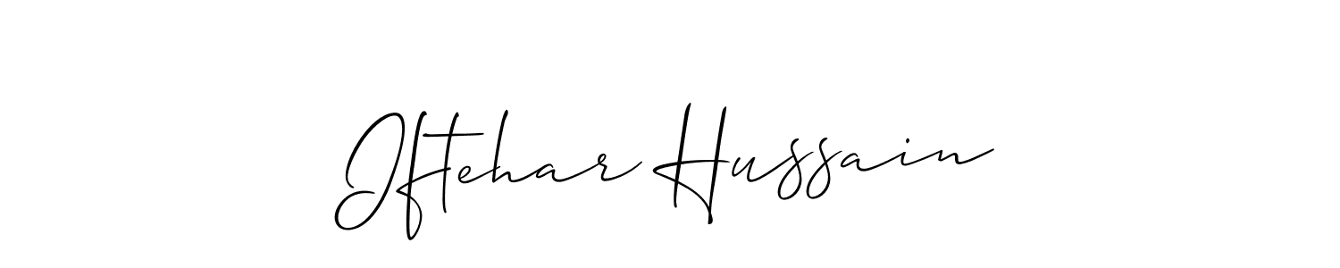 The best way (Allison_Script) to make a short signature is to pick only two or three words in your name. The name Iftehar Hussain include a total of six letters. For converting this name. Iftehar Hussain signature style 2 images and pictures png