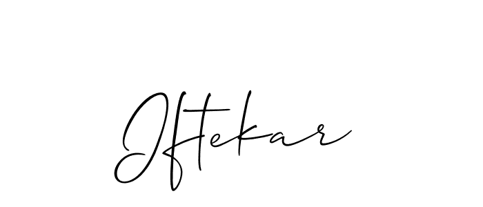if you are searching for the best signature style for your name Iftekar. so please give up your signature search. here we have designed multiple signature styles  using Allison_Script. Iftekar signature style 2 images and pictures png