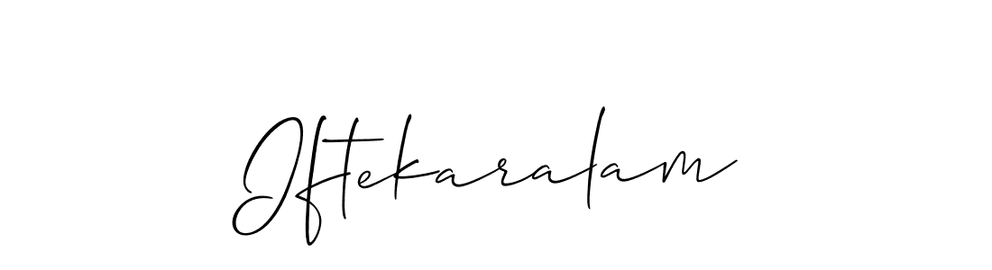 Make a beautiful signature design for name Iftekaralam. With this signature (Allison_Script) style, you can create a handwritten signature for free. Iftekaralam signature style 2 images and pictures png