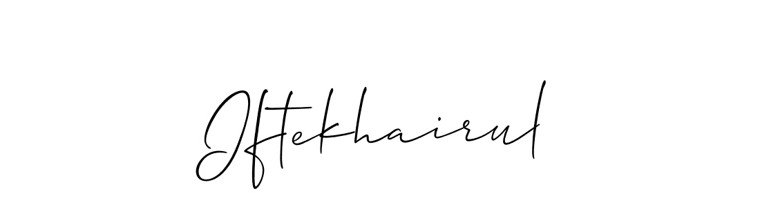 Create a beautiful signature design for name Iftekhairul. With this signature (Allison_Script) fonts, you can make a handwritten signature for free. Iftekhairul signature style 2 images and pictures png