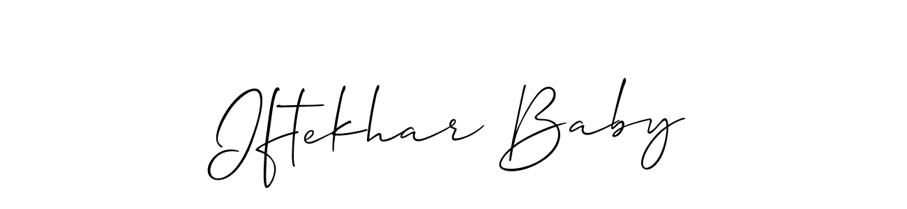 Iftekhar Baby stylish signature style. Best Handwritten Sign (Allison_Script) for my name. Handwritten Signature Collection Ideas for my name Iftekhar Baby. Iftekhar Baby signature style 2 images and pictures png