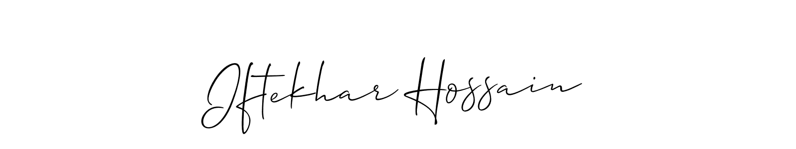 You should practise on your own different ways (Allison_Script) to write your name (Iftekhar Hossain) in signature. don't let someone else do it for you. Iftekhar Hossain signature style 2 images and pictures png